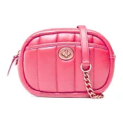 COACH 絎縫皮革拉鍊相機包-桃色