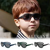【ALEGANT】趣遊時尚兒童運動流線設計矽膠彈性太陽眼鏡/UV400偏光墨鏡 無 秘境黑