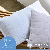 【YARN HOME】UKIHA 脫脂棉混紗速乾格紋枕套 (米白) | 鈴木太太公司貨