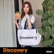 Kiiwi O! x DISCOVERY 系列.編織購物袋 AWESOME 白