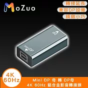 【魔宙】Mini DP 母 轉 DP母 4K 60Hz 鋁合金影音轉接頭