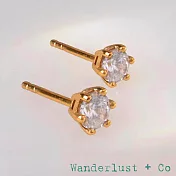 Wanderlust+Co 澳洲品牌 明亮切割圓鑽耳環 5A頂級鋯石單鑽耳環 Brilliant Nano