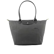 LONGCHAMP L號長把LE PLIAGE GREEN摺疊水餃包 (石墨灰)