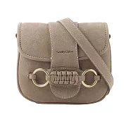 SEE BY CHLOE Saddie 絨面牛皮翻蓋斜背包 (灰色)