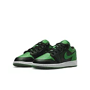 NIKE AIR JORDAN 1 LOW (GS) 中大童籃球鞋-黑綠-553560065 US5 黑色