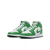 NIKE AIR JORDAN 1 MID (GS) 中大童籃球鞋-綠白-DQ8423301 US5 綠色