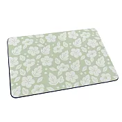 軟式珪藻土地墊 自創 日式風格 地墊 珪藻土 (60*40*0.5cm) 茶綠花布