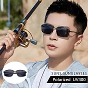 【SUNS】男士方框寶麗來偏光太陽眼鏡 輕量駕駛墨鏡 男女適用 防眩光 抗UV400 S824