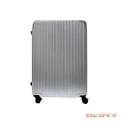 【Escape’s】日本同步熱賣 32吋 剎車 擴充拉鍊行李箱- 銀色