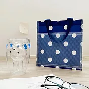 Sunny Bag-小方形防水購物袋-藍底白點