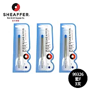 SHEAFFER 原子筆芯 吊卡T PK型 3支 (藍F/藍M/黑F/黑M) 藍F