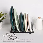 【Homely Zakka】日式簡約鐵藝多功能碗盤收納架/碗碟瀝水架/砧板置物架 2色任選 黑色