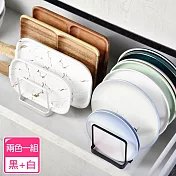 【Homely Zakka】日式簡約鐵藝多功能碗盤收納架/碗碟瀝水架/砧板置物架 2入/組