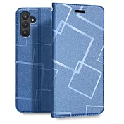GENTEN for Samsung Galaxy A34 5G 極簡立方磁力手機皮套 藍色