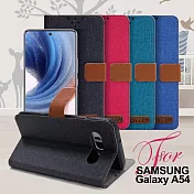 GENTEN for 三星 Samsung Galaxy A54 5G自在文青風支架皮套 黑色