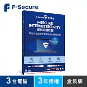 芬-安全 F-Secure 網路防護軟體-3台電腦3年-盒裝版