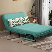 【AOTTO】日式多功能可調節折疊沙發床-單人加大 藍綠色