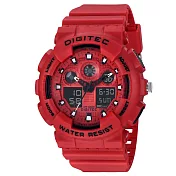 DIGITEC 數碼科技 DA-2011T 運動潮流多功能電子錶 背光 防水100米 洛可可紅