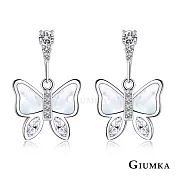 GIUMKA純銀耳環舞蝶翩翩925純銀女耳飾 MFS22055 無 銀色耳環一對