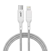 (2入)HANG R18 20W高密編織 Type-C to Lightning PD快充充電線100cm 灰色