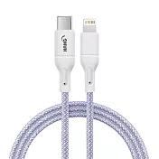(3入)HANG R18 20W高密編織 Type-C to Lightning PD快充充電線200cm 紫色