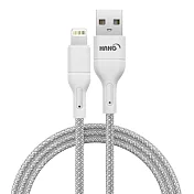 (3入)HANG R18 高密編織 iPhone Lightning USB 3.4A快充充電線100cm 灰色