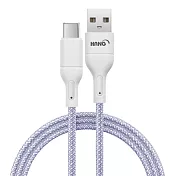 (2入)HANG R18 高密編織 Type-C USB 3.4A快充充電線100cm 紫色