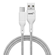 (3入)HANG R18 高密編織 Type-C USB 3.4A快充充電線100cm 灰色