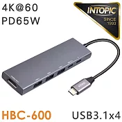 INTOPIC 6合1Type-C多功能集線器(HBC600)