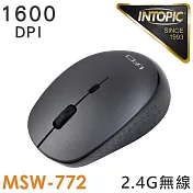 INTOPIC 2.4GHz飛碟無線光學滑鼠(MSW772) 鐵灰