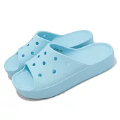 Crocs 雲朵拖鞋 Classic Platform Slide 北極藍 厚底 女鞋 拖鞋 卡駱馳 208180411 24cm ARCTIC