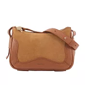 SEE BY CHLOE HANA HOBO 牛皮拼麂皮迷你肩背/斜背二用包 (棕色)