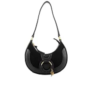 SEE BY CHLOE Hana 羊皮拼麂皮半月肩背包 (黑色)