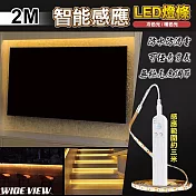 【WIDE VIEW】2M智能感應LED燈條(感應燈條 裝飾燈條 樓梯燈 玄關燈 小夜燈/QRCP-00623) 冷色光