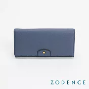 ZODENCE CUFF進口真皮袖釦設計雙層長夾 藕藍