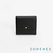 ZODENCE CUFF進口真皮袖釦設計三折短夾 雅黑