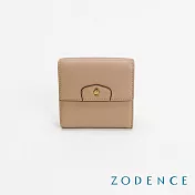 ZODENCE CUFF進口真皮袖釦設計三折多卡短夾 暖駝