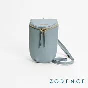 ZODENCE LARZO進口真皮拉鍊手機包 漾藍