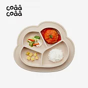 【韓國coaa-coaa】雲朵造型吸盤式兒童矽膠防滑餐盤- 米杏色