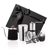 【PO:Selected】丹麥稜角保溫杯咖啡四件禮盒組(稜角保溫杯460ml-共3色/咖啡磨2.0/咖啡濾網/咖啡壺-黑) 銀