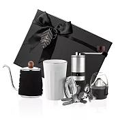 【PO:Selected】丹麥稜角保溫杯咖啡四件禮盒組(稜角保溫杯460ml-共3色/不鏽鋼磨芯咖啡磨2.0/咖啡濾網/咖啡壺-黑) 白