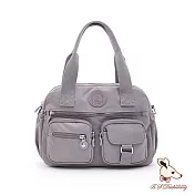 B.S.D.S冰山袋鼠 - 時光旅人 - 知性多夾層兩用手提包【B518-GR】  薄霧灰