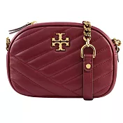 TORY BURCH 質感羊皮斜揹包 酒紅