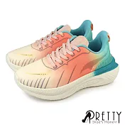 【Pretty】女 休閒鞋 運動鞋 老爹鞋 厚底 綁帶 透氣 JP23 粉紅色