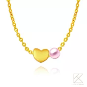 【TLH】5選1心願交織珍珠 鎖骨項鍊 約重0.03錢±1厘 (純金9999) A.甜蜜而溫柔-粉紅色