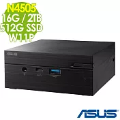 ASUS 華碩 PN41-N45Y4ZA 迷你商用電腦 (N4505/16G/512G SSD+2TB HDD/W11P)