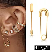 ELLIE VAIL 邁阿密防水珠寶 金色細緻別針耳環 Abi Safety Pin