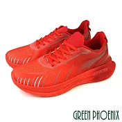 【GREEN PHOENIX】男 休閒鞋 運動鞋 老爹鞋 厚底 綁帶 透氣 JP25.5 紅色