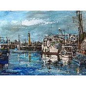 【玲廊滿藝】張耀慶-鼻頭角漁港60.5x45.5cm