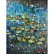 【玲廊滿藝】張耀慶-荷碧多情31x41cm